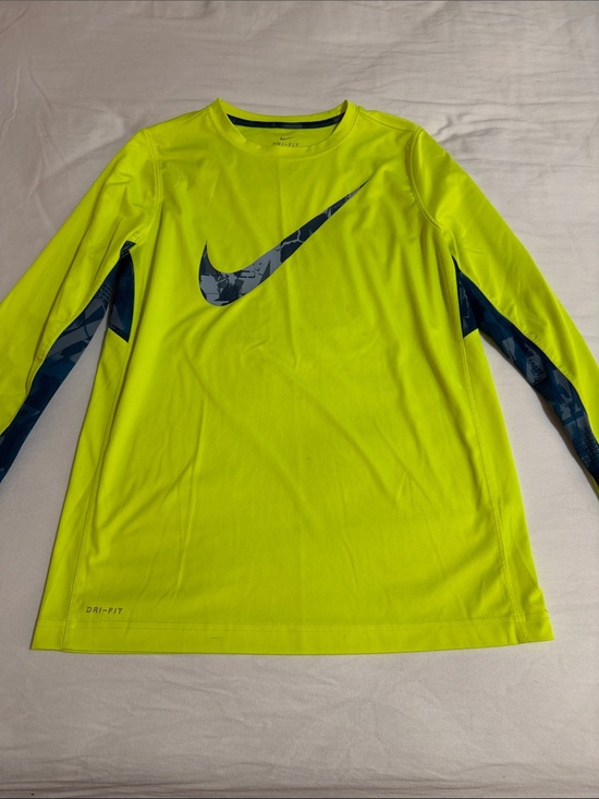 Nike Other - Nike Long Sleeve Dri-FIT Performance Shirt - Neon Yellow with Navy Accents